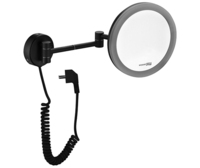 Зеркало в ванную комнату WasserKRAFT K-1004BLACK Зеркало с LED-подсветкой, 3-х кратным увеличением