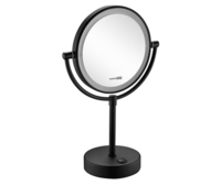Зеркало в ванную комнату WasserKRAFT K-1005BLACK Зеркало с LED-подсветкой двухстороннее, стандартное и с 3-х кратным увеличением