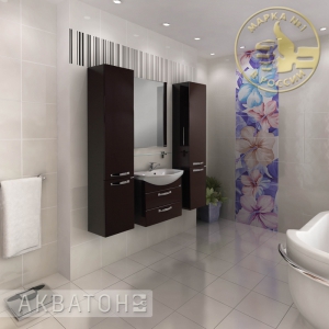 Комплект мебели для ванной комнаты Акватон Ария 65 М темно-коричневый