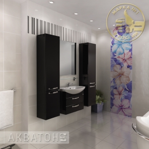 Комплект мебели для ванной комнаты Акватон Ария 65 М черный