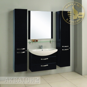 Комплект мебели Акватон Ария 80 M чёрный глянец