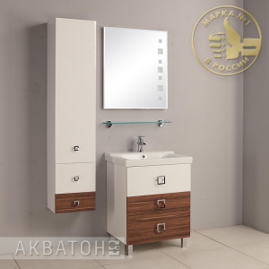 Комплект мебели для ванной комнаты  Акватон Стамбул 65 эбони темный