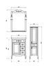 Комплект мебели для ванной комнаты ASB Woodline Флоренция квадро 60 витраж орех  (Массив ясеня)