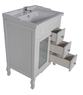 Комплект мебели для ванной комнаты ASB Woodline Флоренция квадро 60 витраж белый  (Массив ясеня)