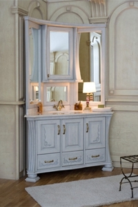 Комплект мебели Аллигатор Classic 125 L угловая, зеркало на столешнице (цвет-140 с патиной) 