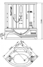 Душевая угловая кабина с ванной Potter PZS 1515 II (B2)WHITE