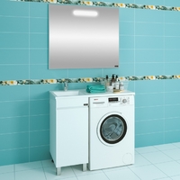 Комплект мебели для ванной комнаты СаНта напольный Марс 38 с раковиной над стиральной машиной Лидер 1000