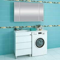 Комплект мебели для ванной комнаты СаНта Марс 56 с раковиной над стиральной машиной Лидер 1202
