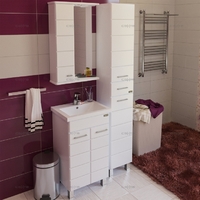 Комплект мебели для ванной комнаты СаНта Омега 50 с левым зеркальным шкафом
