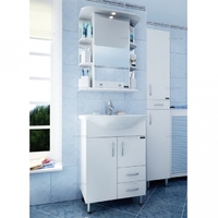 Комплект мебели для ванной комнаты СаНта Грация 60, 2 ящика + Зеркало Герда 60, свет, фацет