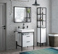Комплект мебели для ванной комнаты COROZO Айова 60 черный/белый