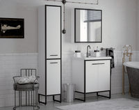 Комплект мебели для ванной комнаты COROZO Айрон 60 черный/белый
