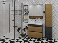 Комплект мебели для ванной комнаты Stella Polar Диана 60 черная
