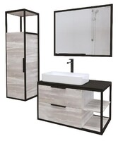 Комплект мебели GROSSMAN ЛОФТ-90 шанико/металл черный