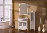 Комплект мебели для ванной комнаты ASB Woodline Флоренция-65 Витраж белый  (Массив ясеня)