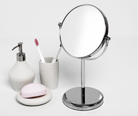 Зеркало в ванную комнату WasserKRAFT K-1003 двухстороннее, стандартное и с 3-х кратным увеличением