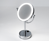 Зеркало в ванную комнату WasserKRAFT K-1005 с LED-подсветкой двухстороннее, стандартное и с 3-х кратным увеличением