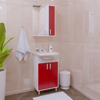 Комплект мебели для ванной комнаты COROZO Колор 50 красная