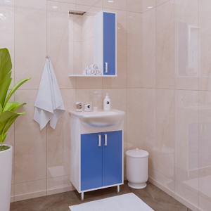 Комплект мебели для ванной комнаты COROZO Колор 50 синяя