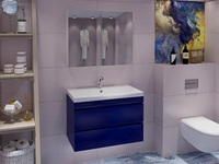Комплект мебели для ванной комнаты Stella Polar подвесная Памелла 60 2 ящика синяя