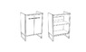 Комплект мебели для ванной комнаты COROZO Айрон 60 серый/арт