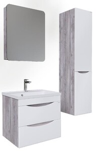 Комплект мебели для ванной комнаты GROSSMAN ТАЛИС-60 Бетон пайн/белый глянец