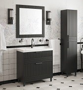 Комплект мебели для ванной комнаты COROZO Терра 60 Люкс матовый графит